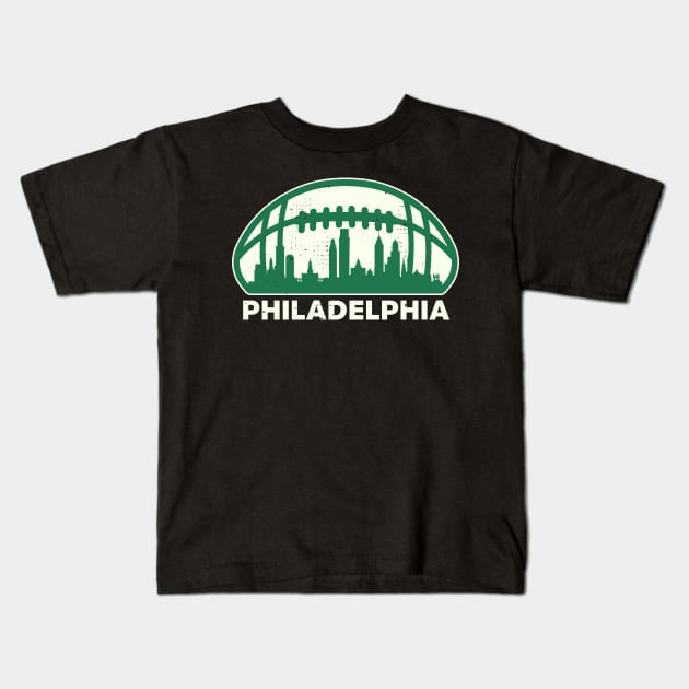 Philadelphia Football Skyline Kids T-Shirt by darklordpug